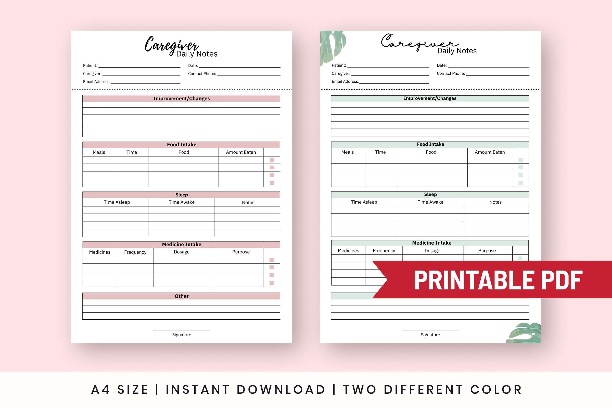 Printable Caregiver Forms Pdf