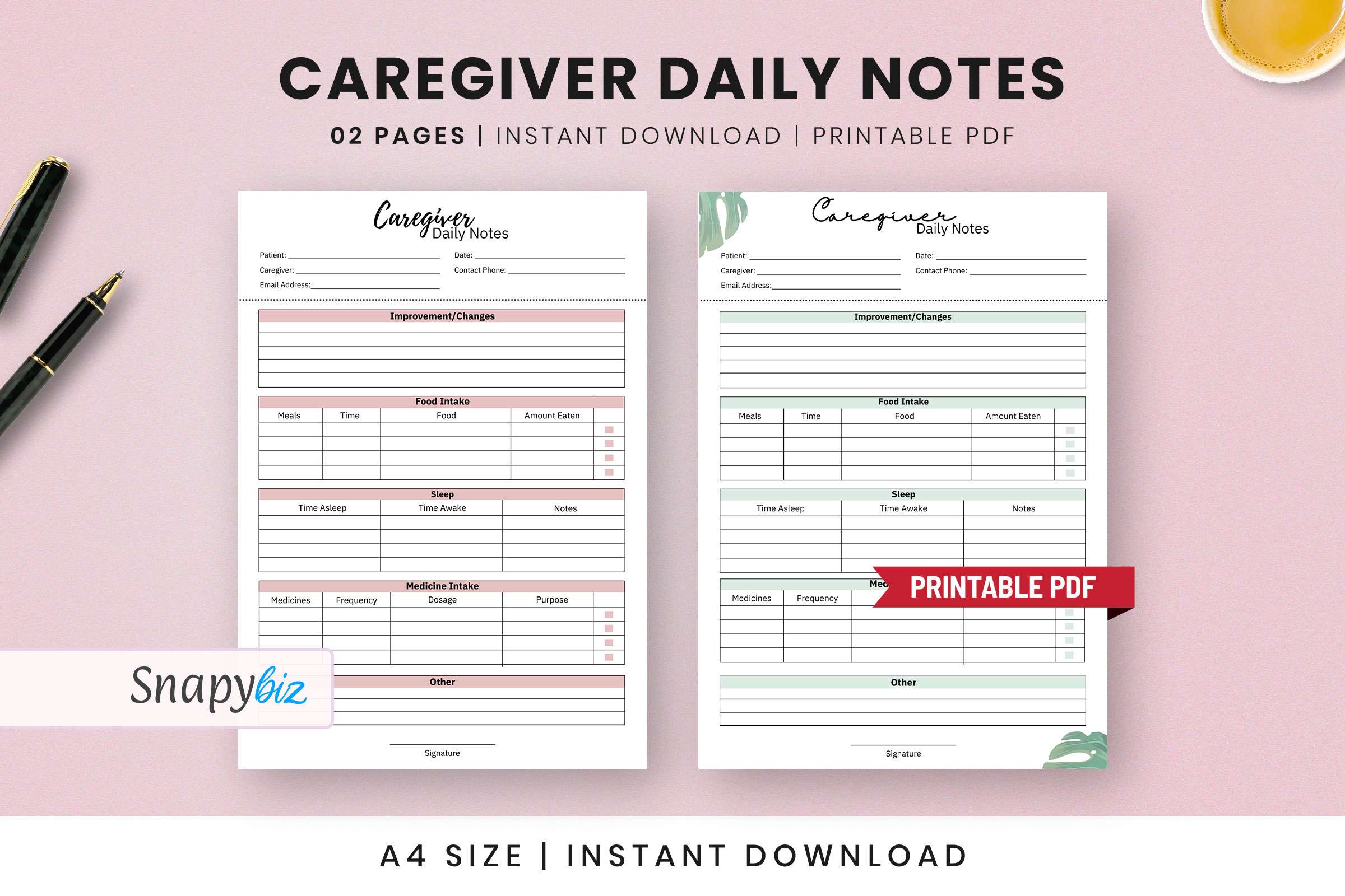 Printable Caregiver Forms Pdf