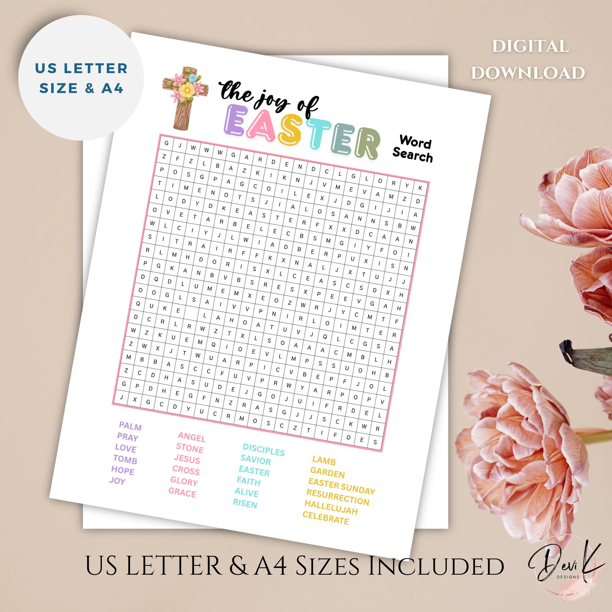 Printable Christian Easter Word Search
