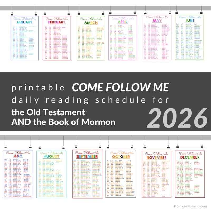 Printable Come Follow Me Daily Reading Schedule 2026