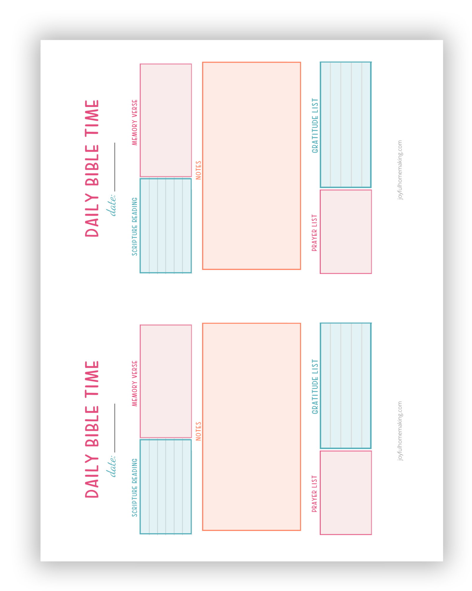 Printable Daily Bible Study Binder Page