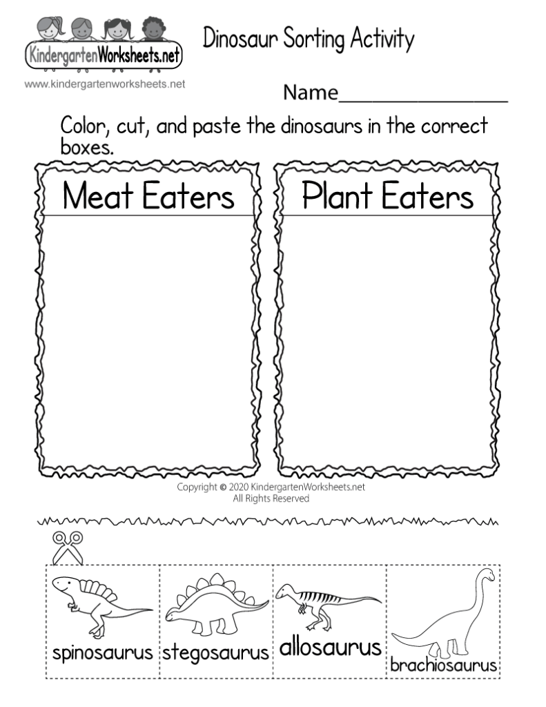 Printable Dinosaur Worksheet