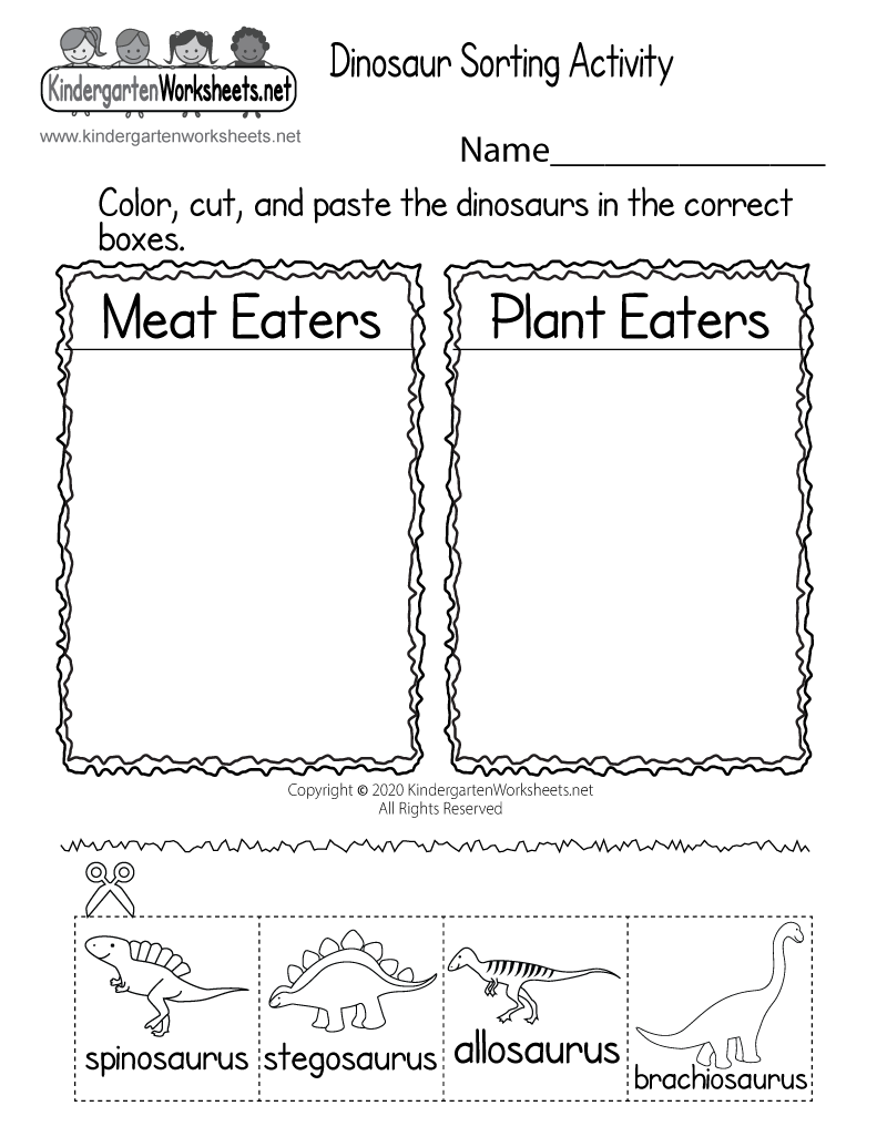 Printable Dinosaur Worksheet