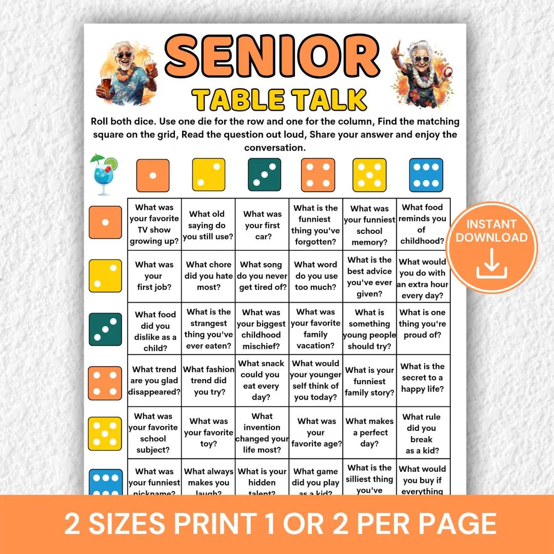 Printable Elderly Conversation Starters