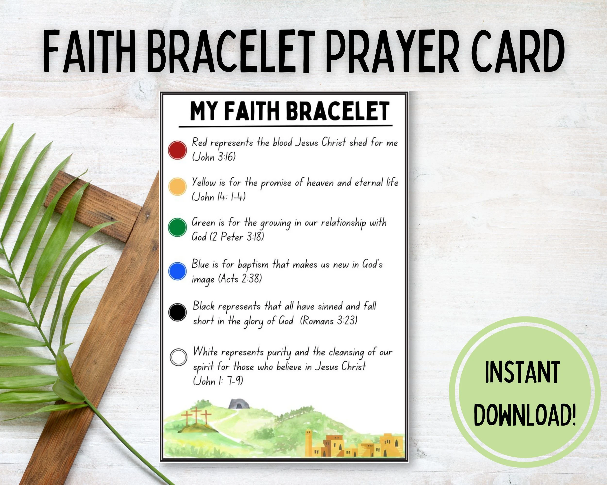 Printable Faith Bracelet Prayer Card