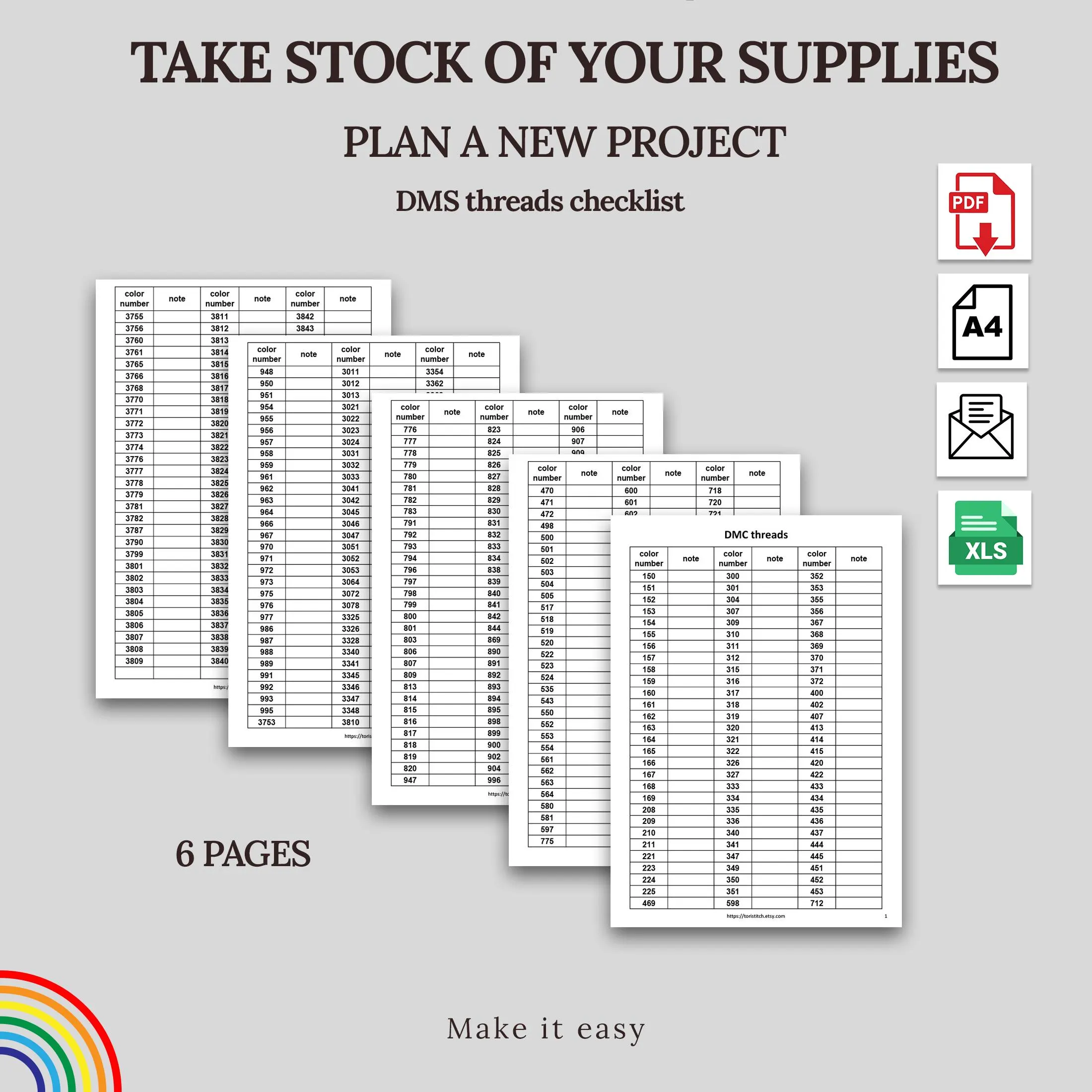 Printable Floss Organizer
