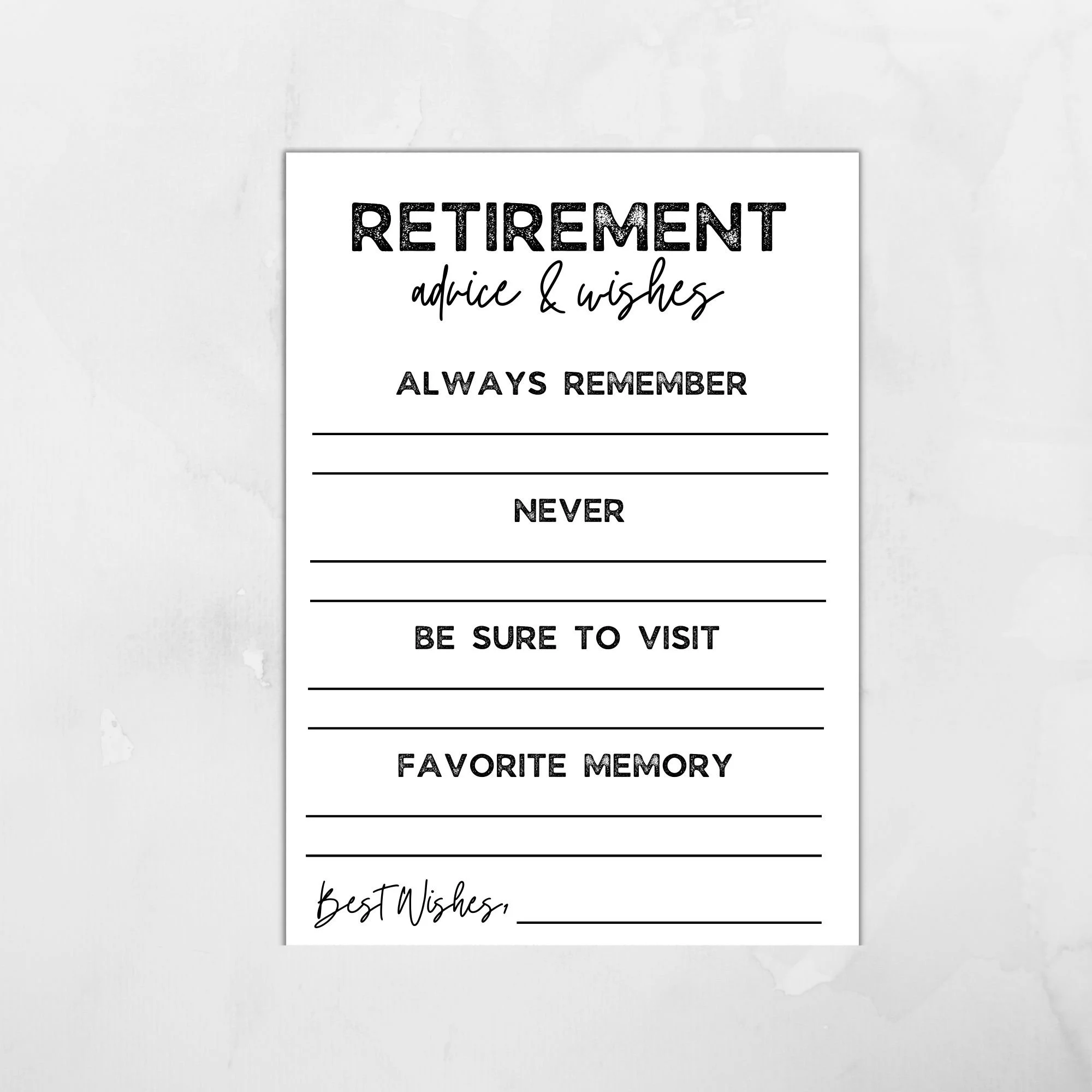 Printable Retirement Advice And Wishes