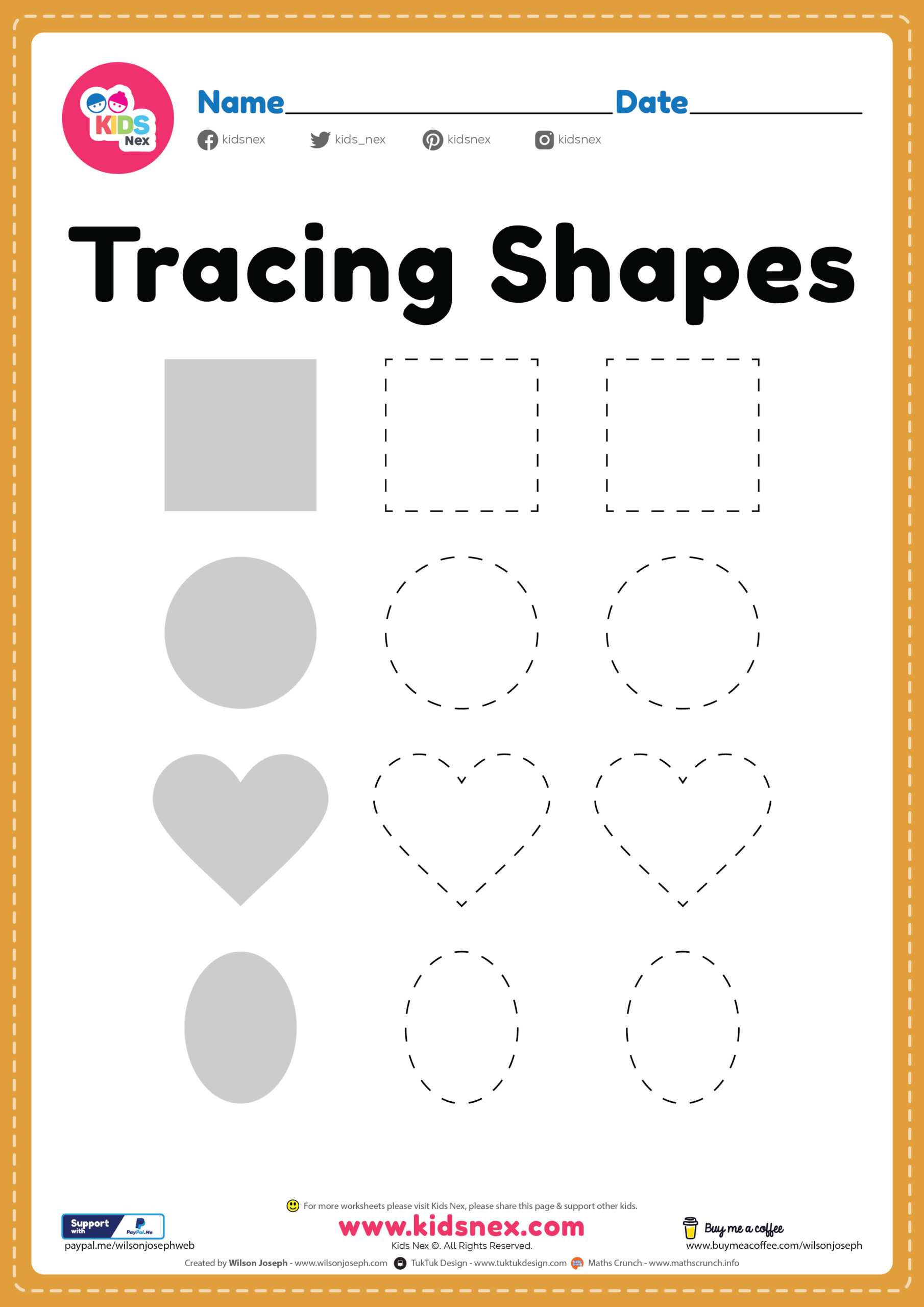 Printable Shapes Worksheet For Preschool