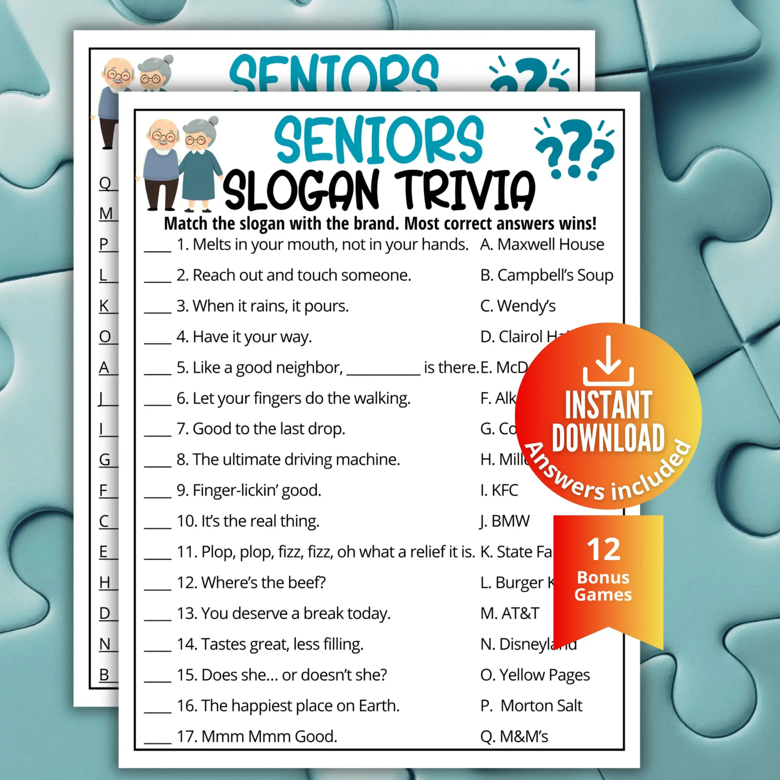 Printable Trivia Questions For Seniors Printable Trivia Questions For Seniors