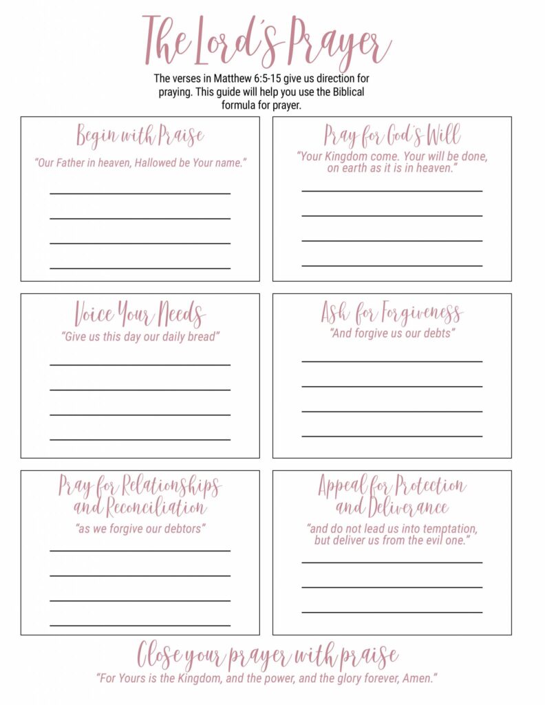 Recommended Resource Lords Prayer Printable