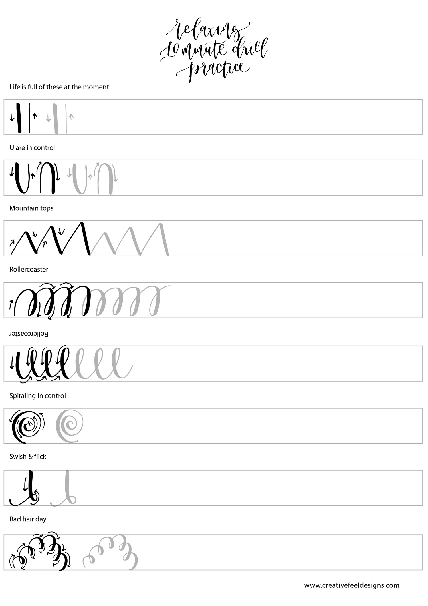 Relaxing 10 Minute Drill Practice Free Worksheet
