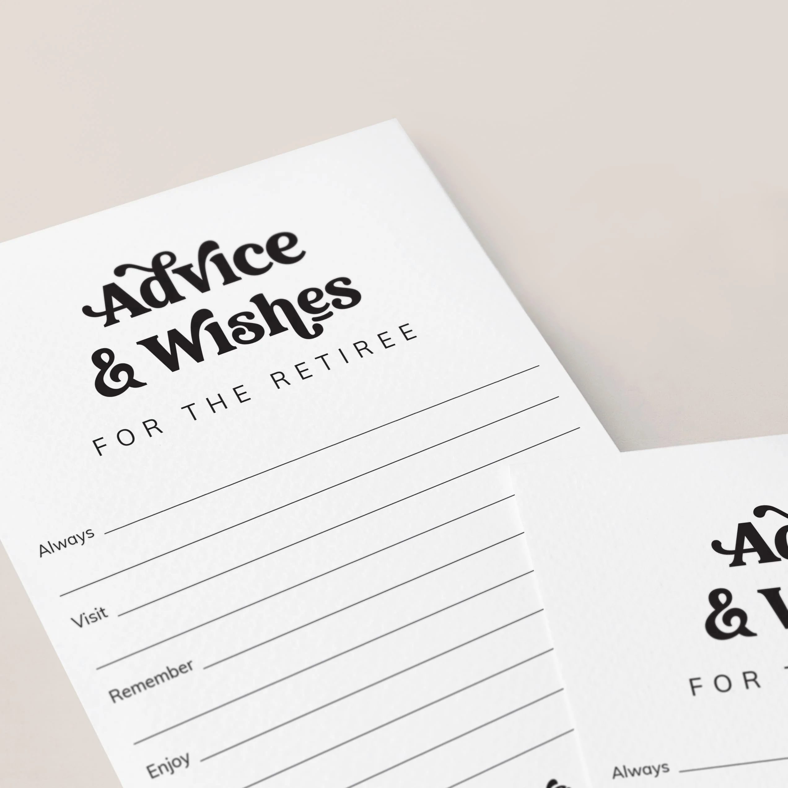 Retirement Advice Wishes Card Printable