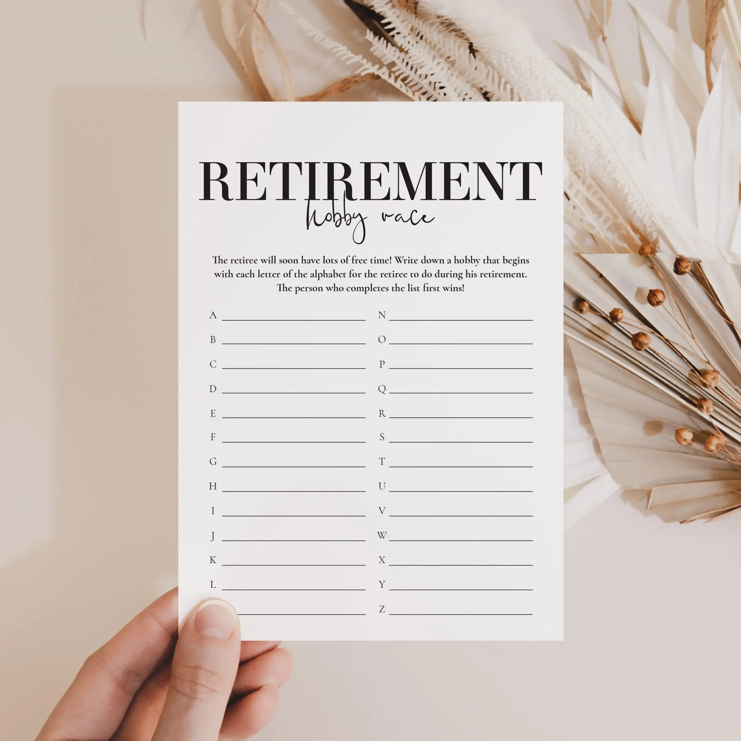 Retirement Party Game Hobby Race Printable Retirement Party Game Hobby Race Printable