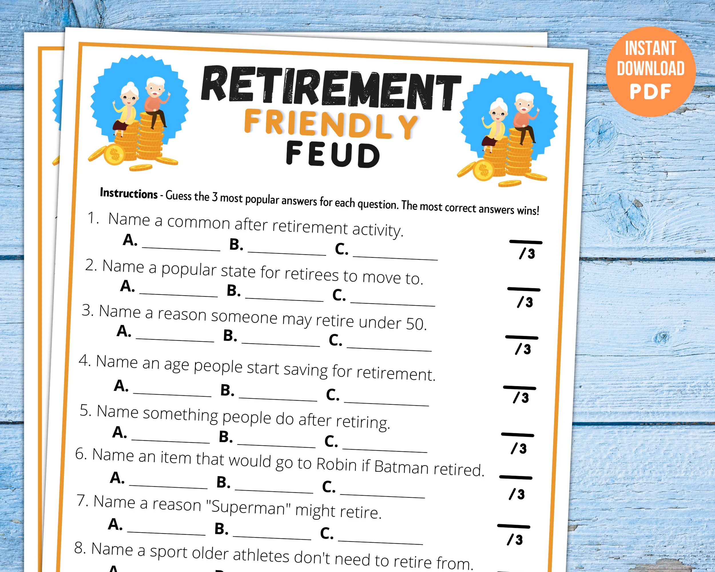 Retirement Party Game Retirement Trivia