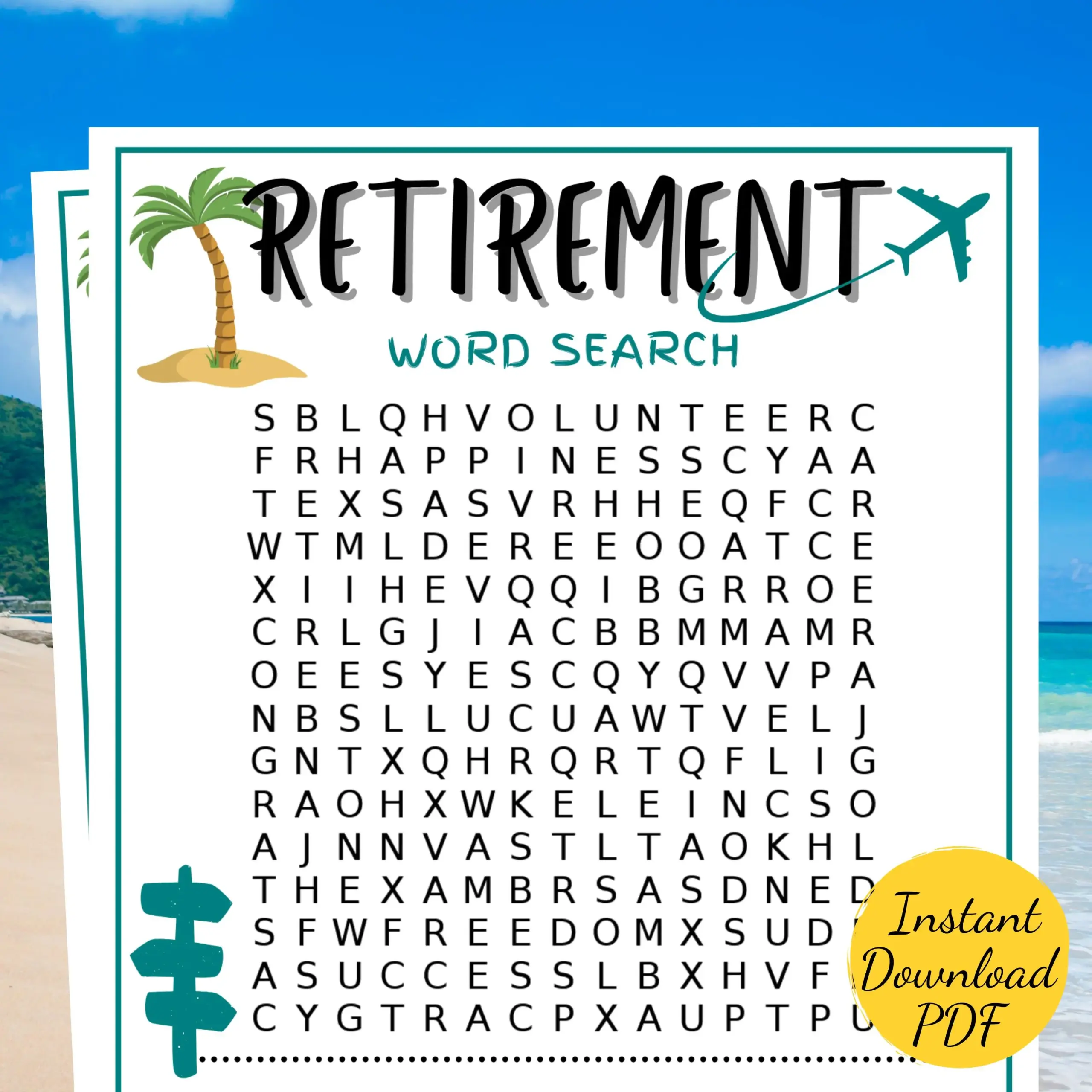 Retirement Word Search Game Printable