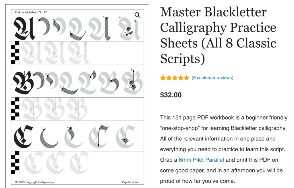 Review Calligrascape Blackletter