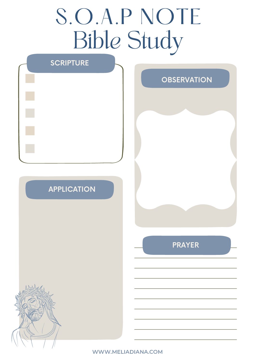 S O A P Note Bible Study Sheets For Men