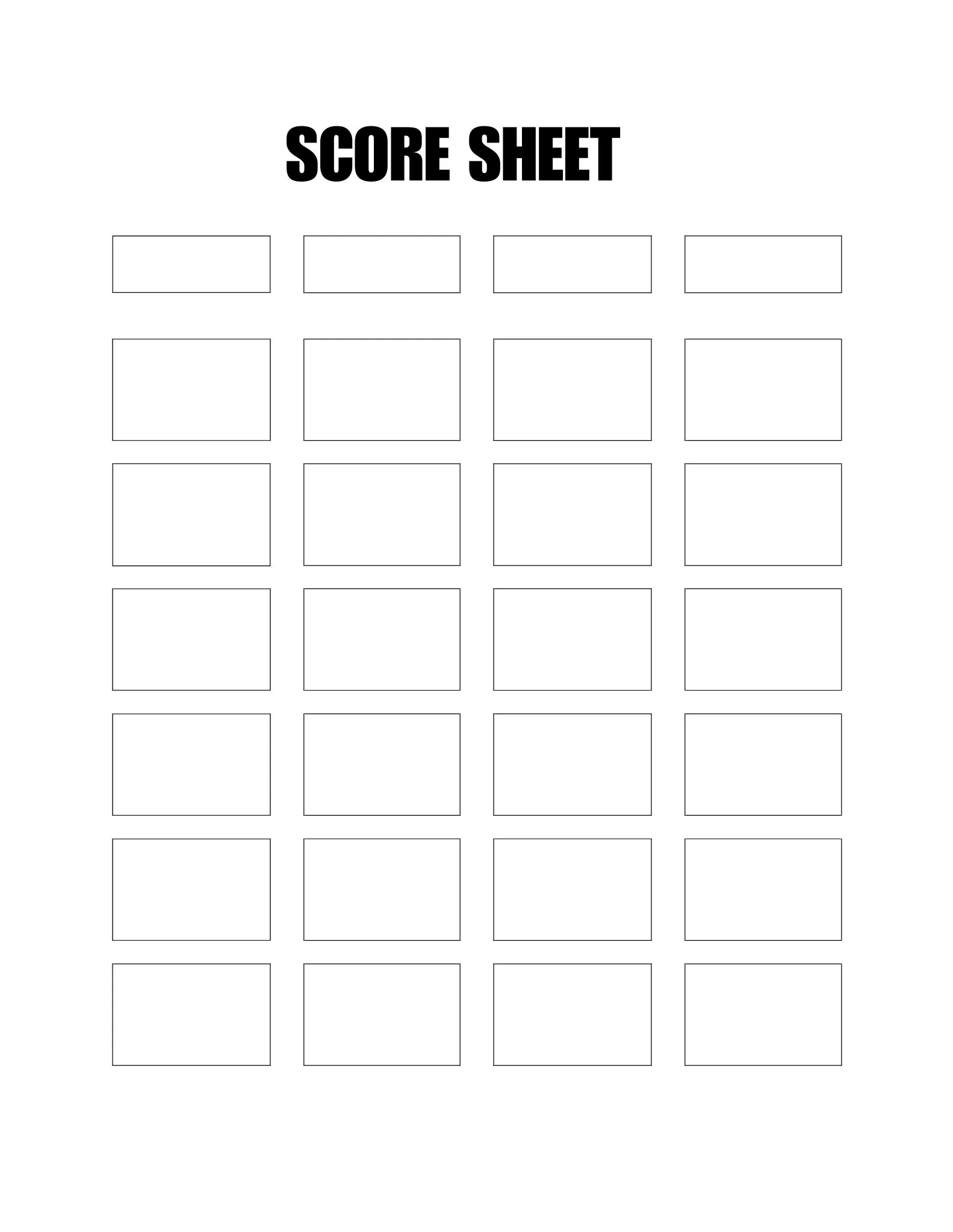 Scoring Sheets