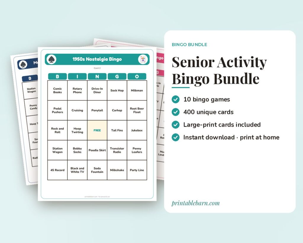 Senior Activity Bingo Bundle