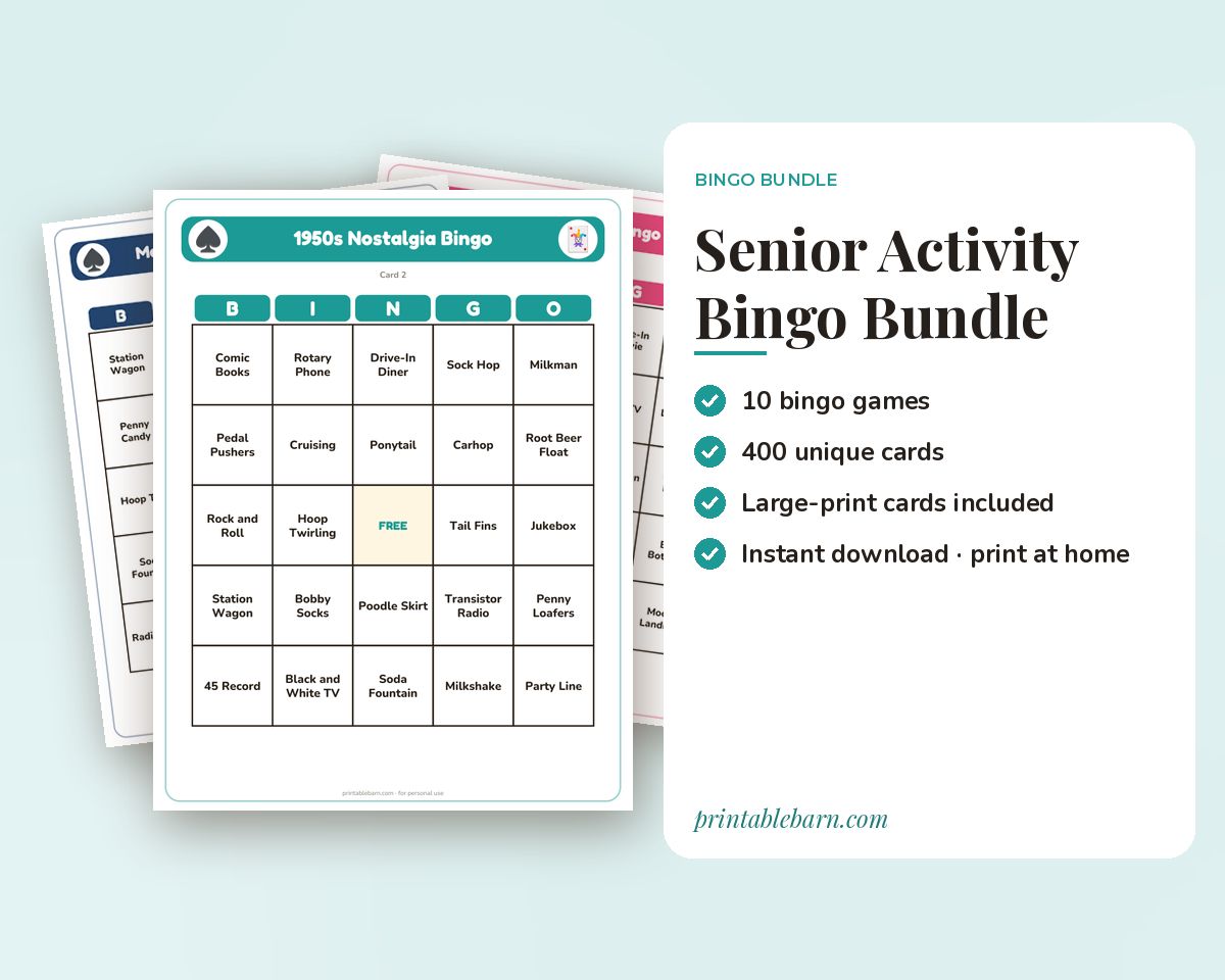 Senior Activity Bingo Bundle