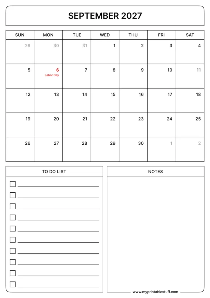 September Calendars