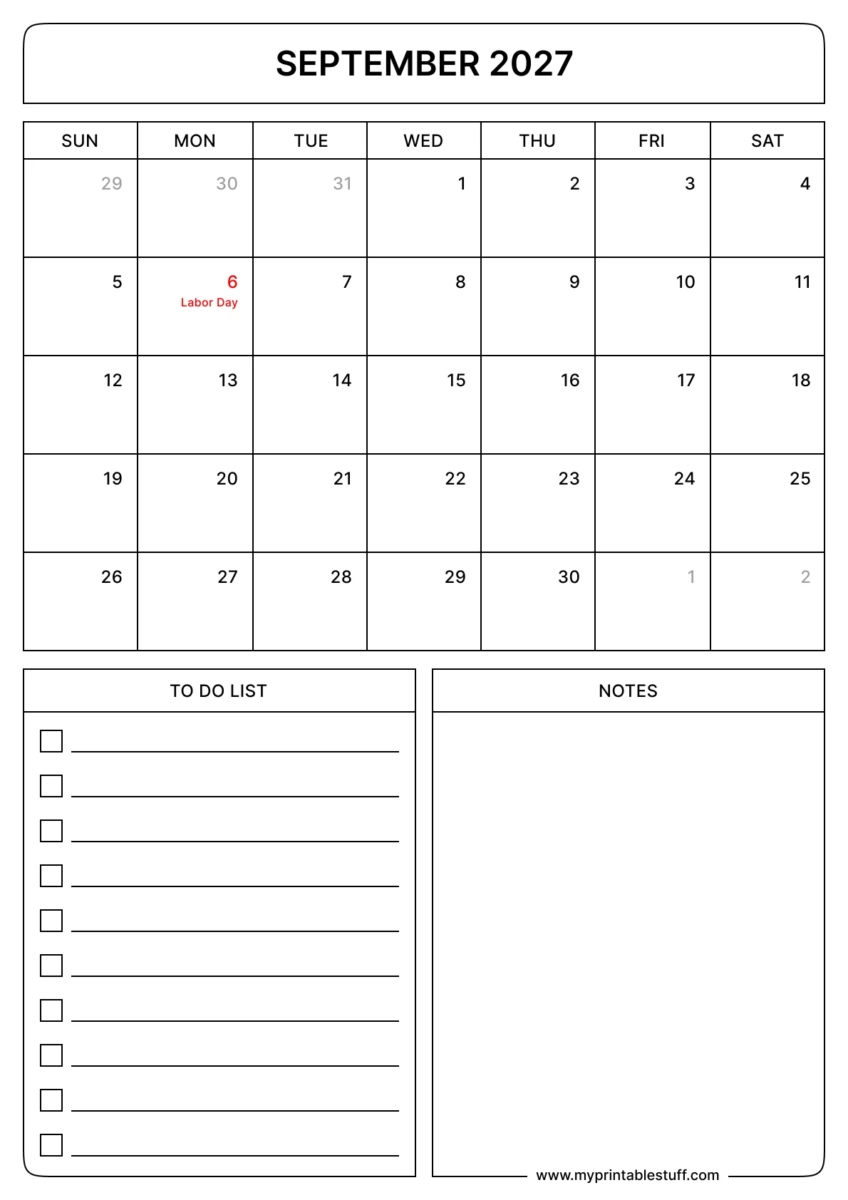September Calendars