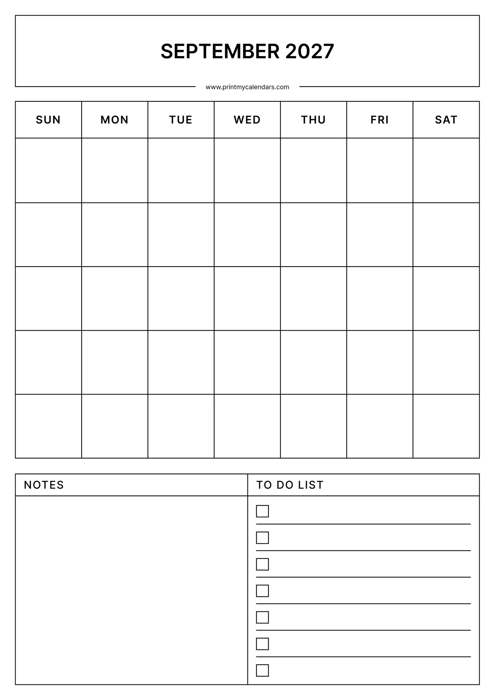 September Calendars