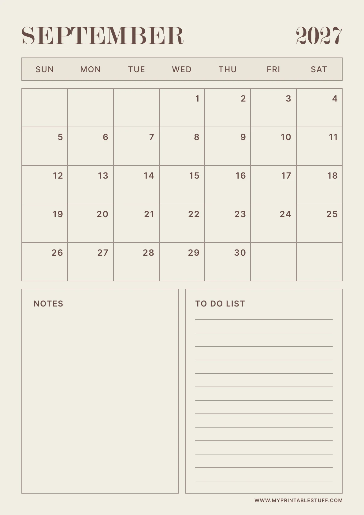 September Calendars