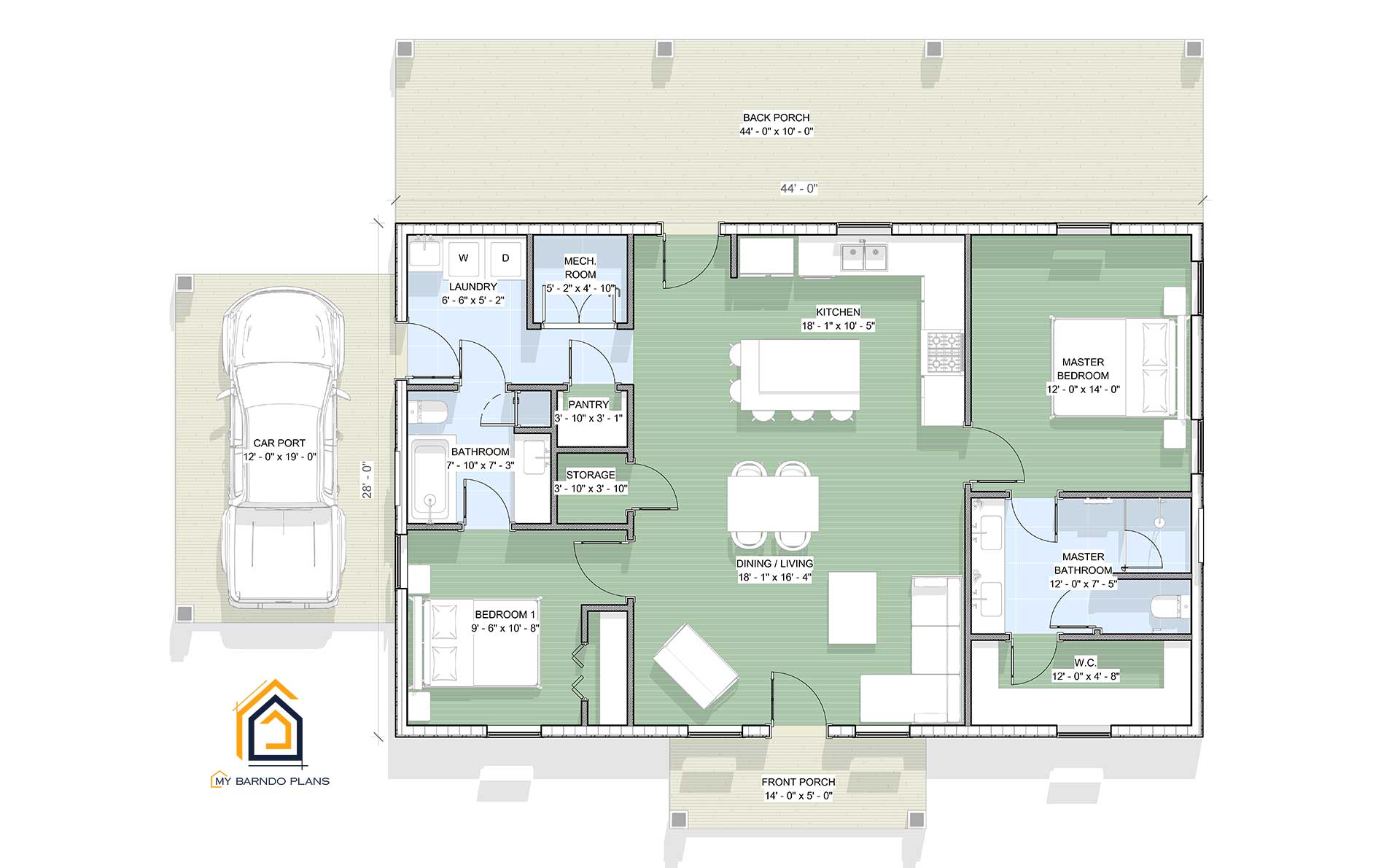 Simple Dreams Barndominium 2 Bedroom 2 Bathrooms 1200 Sq Ft