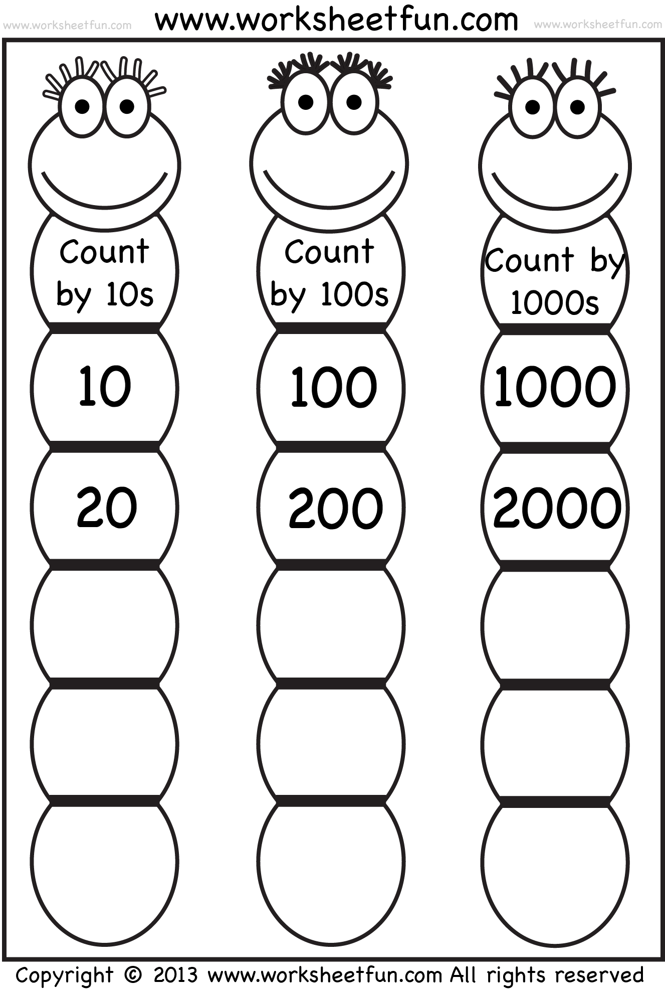 Skip Counting 10 100 1000