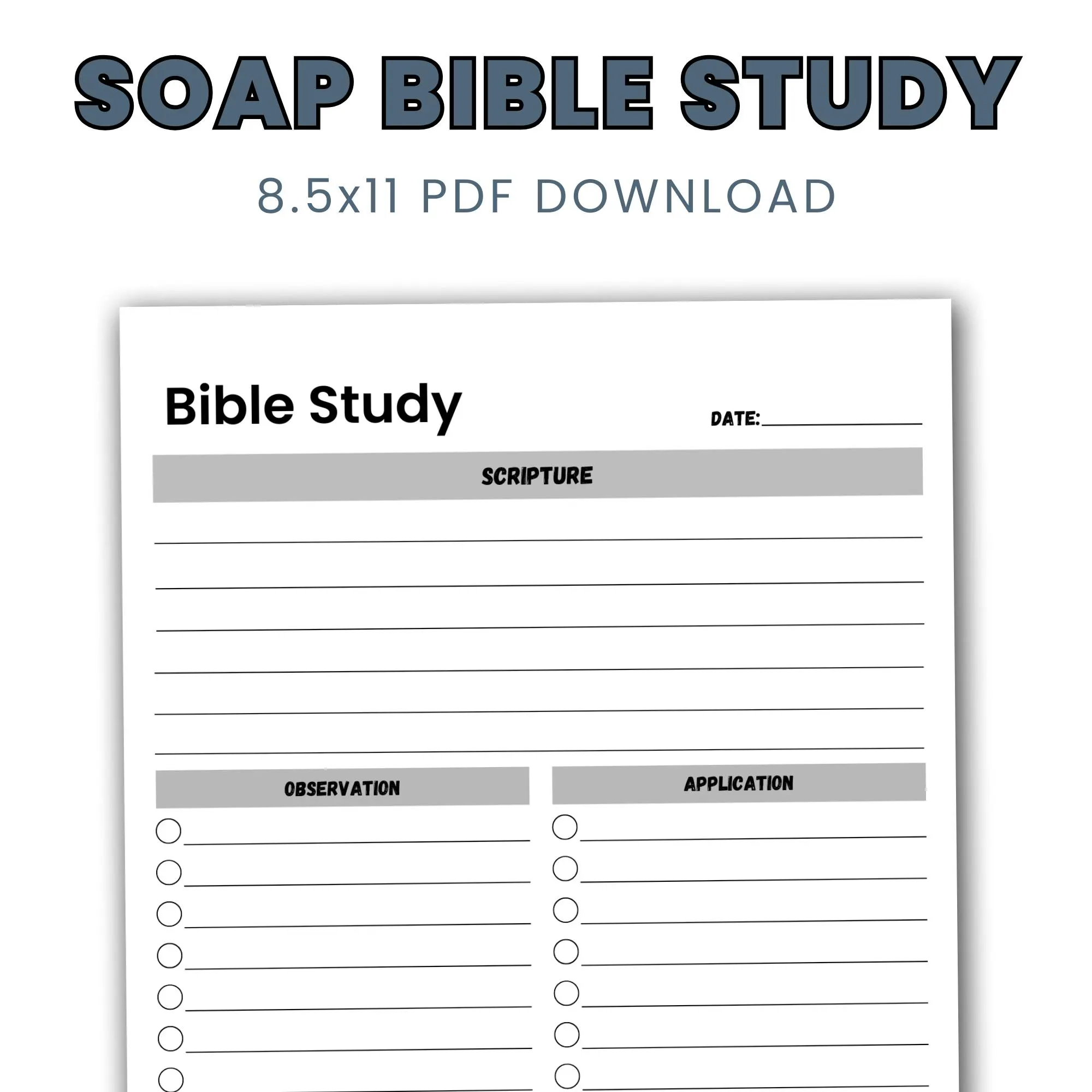 Soap Bible Study Printable Worksheet