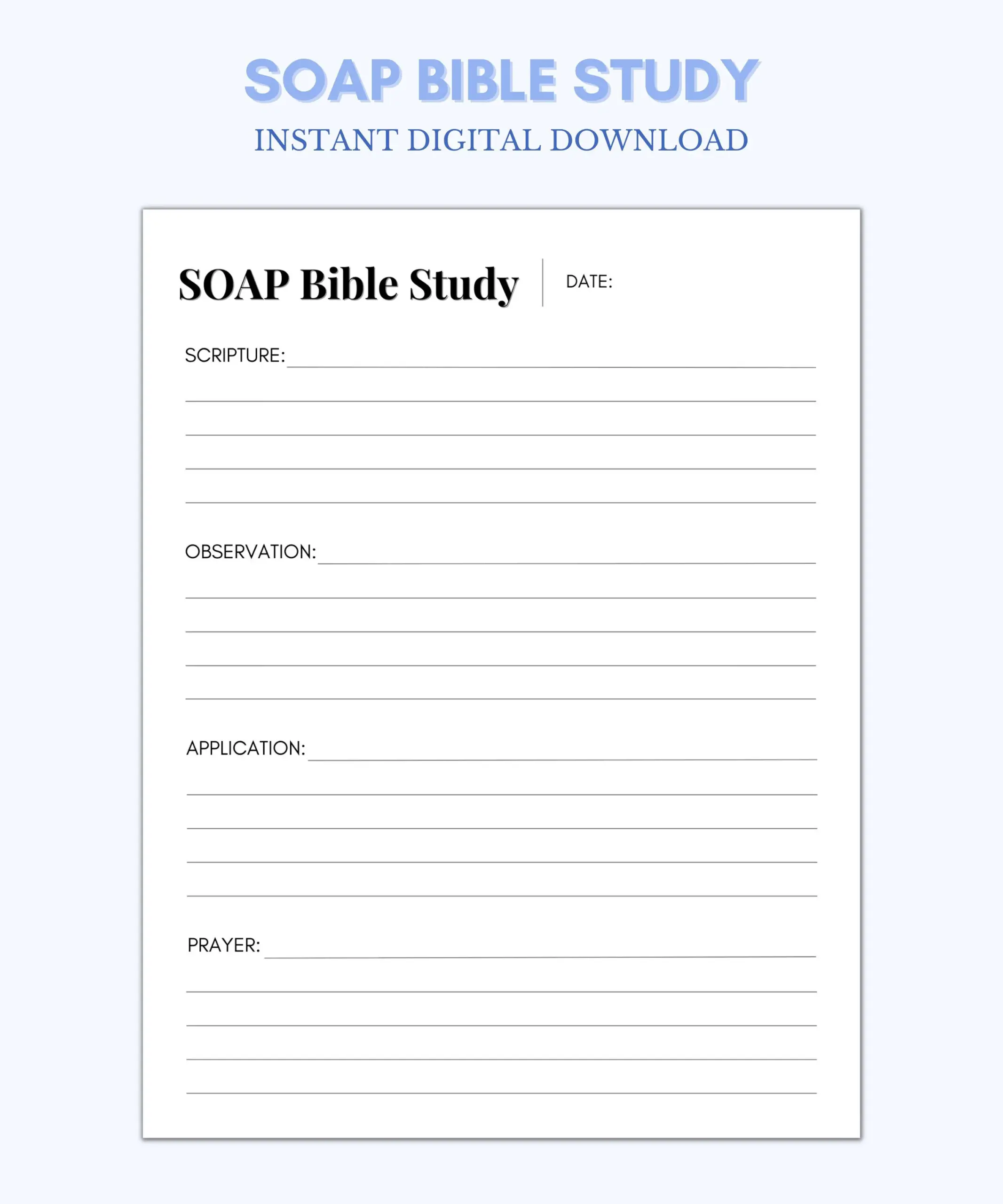 Soap Bible Study Sheet Scripture