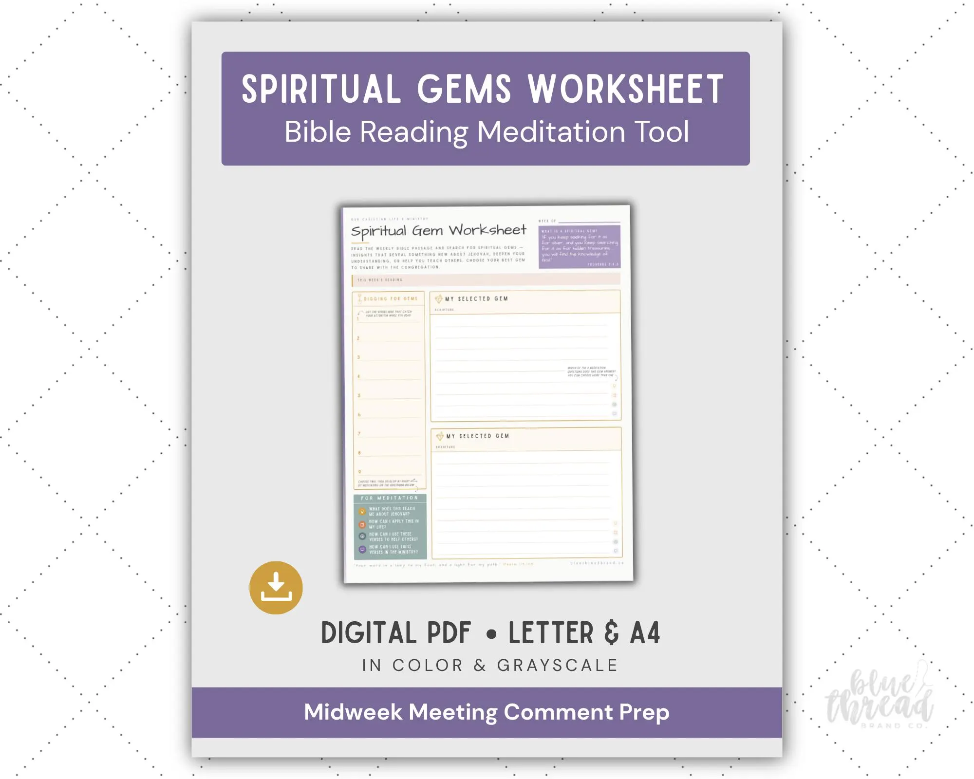 Spiritual Growth Worksheet