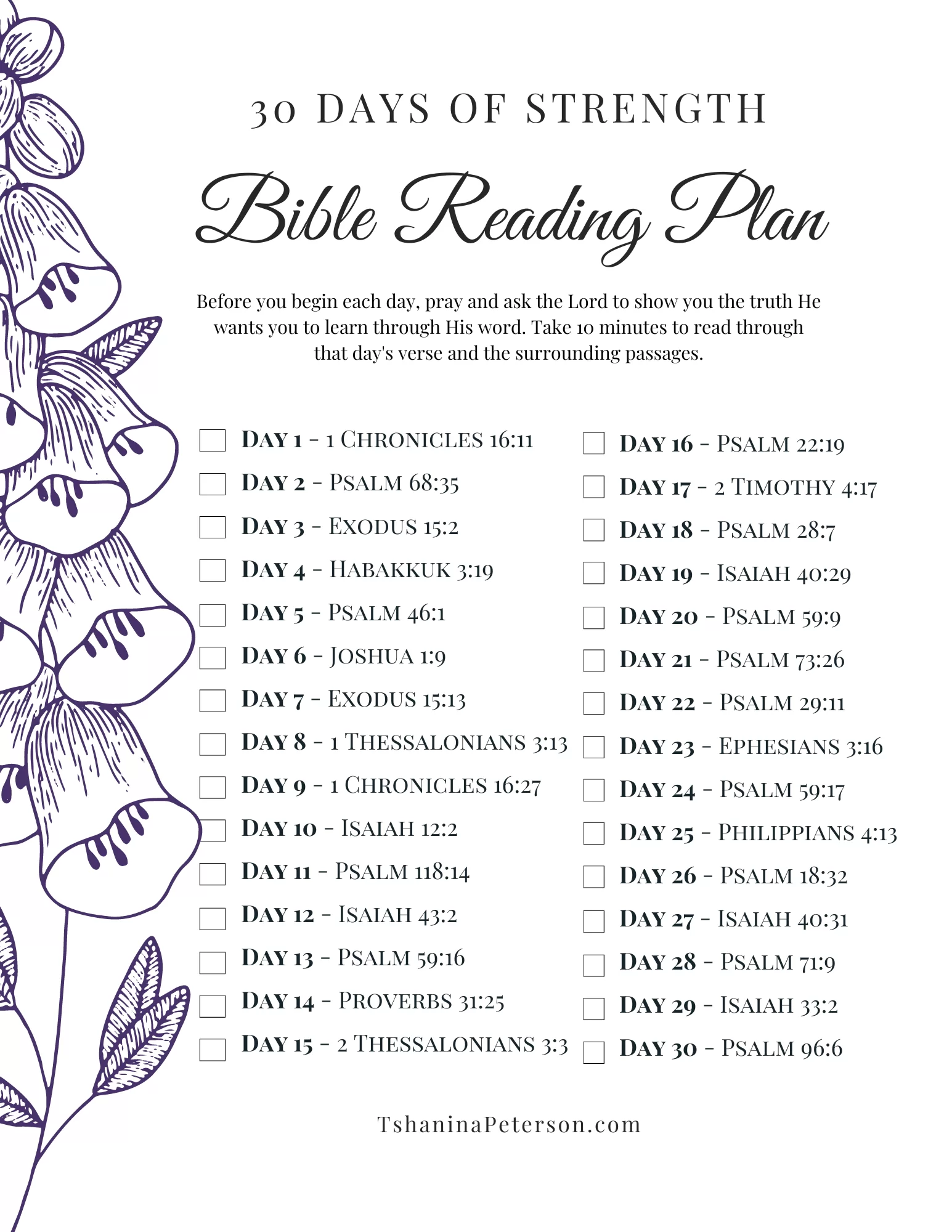 Strength Reading Plan