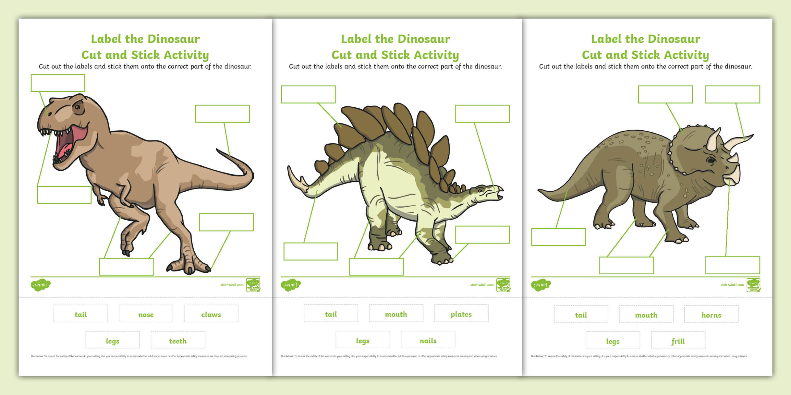 T T 16748 Label The Dinosaur Worksheets