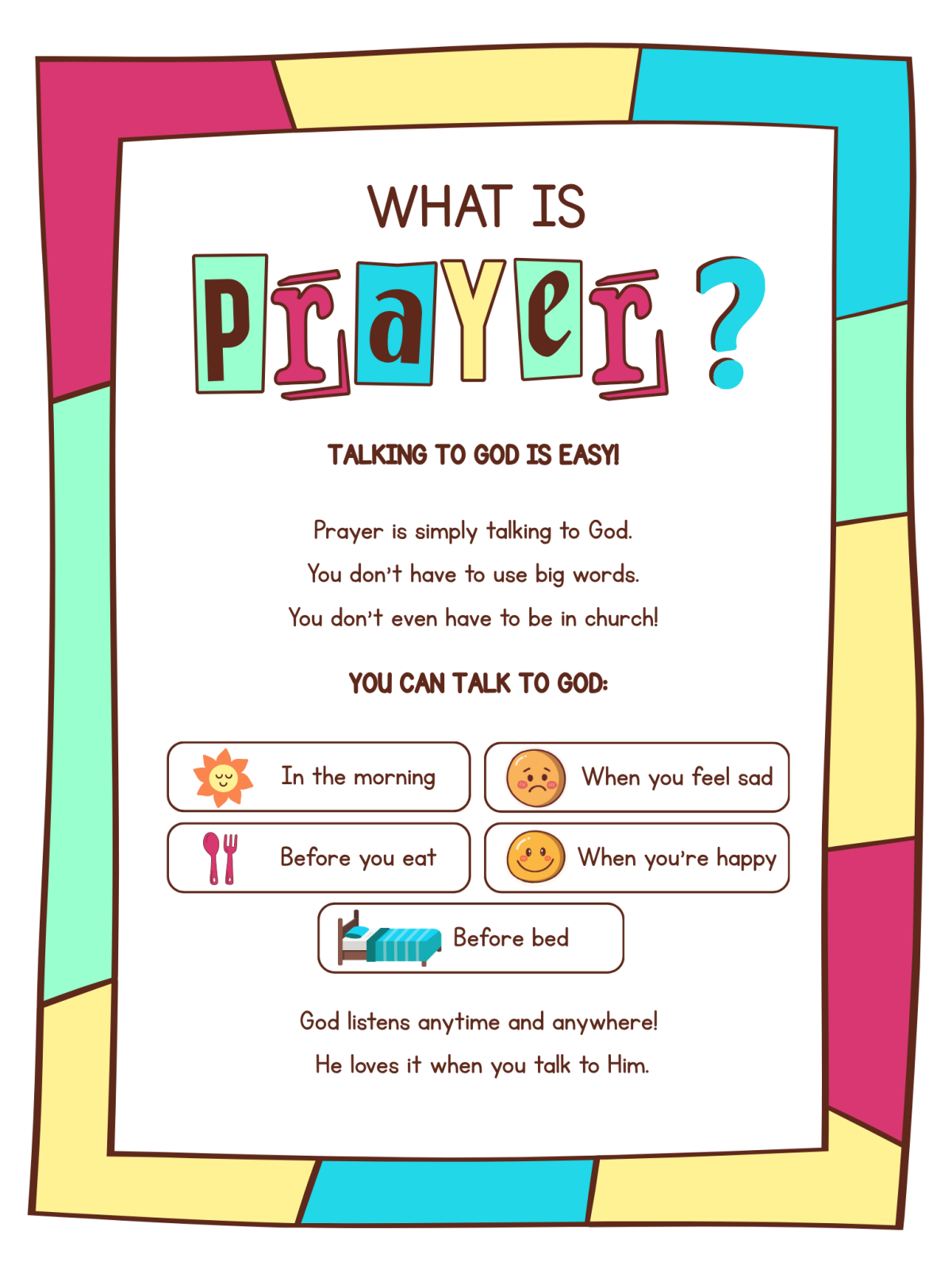 Teach Me To Pray Printables For Kids