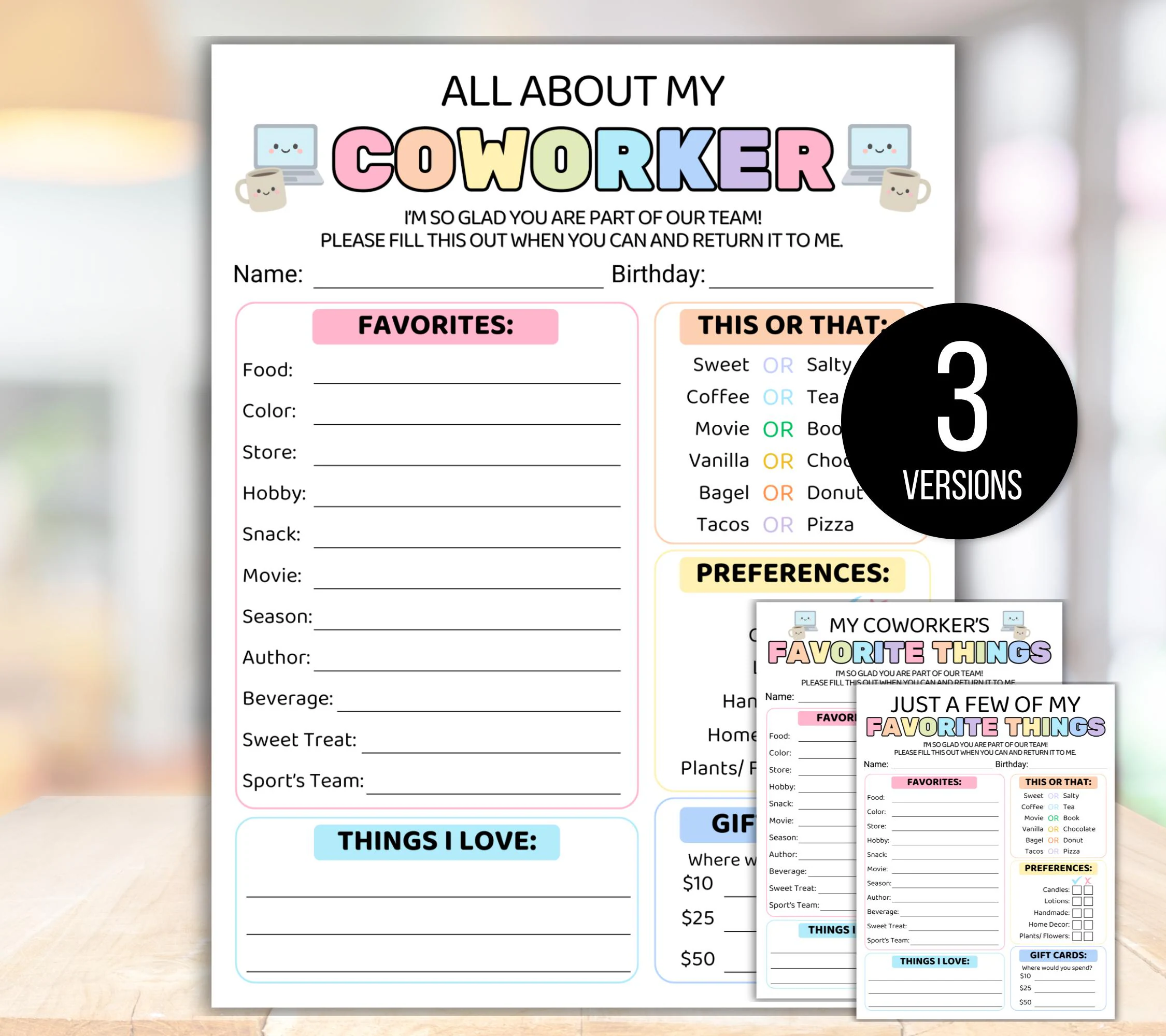 Team Building Get To Know Me Questionnaire Printable