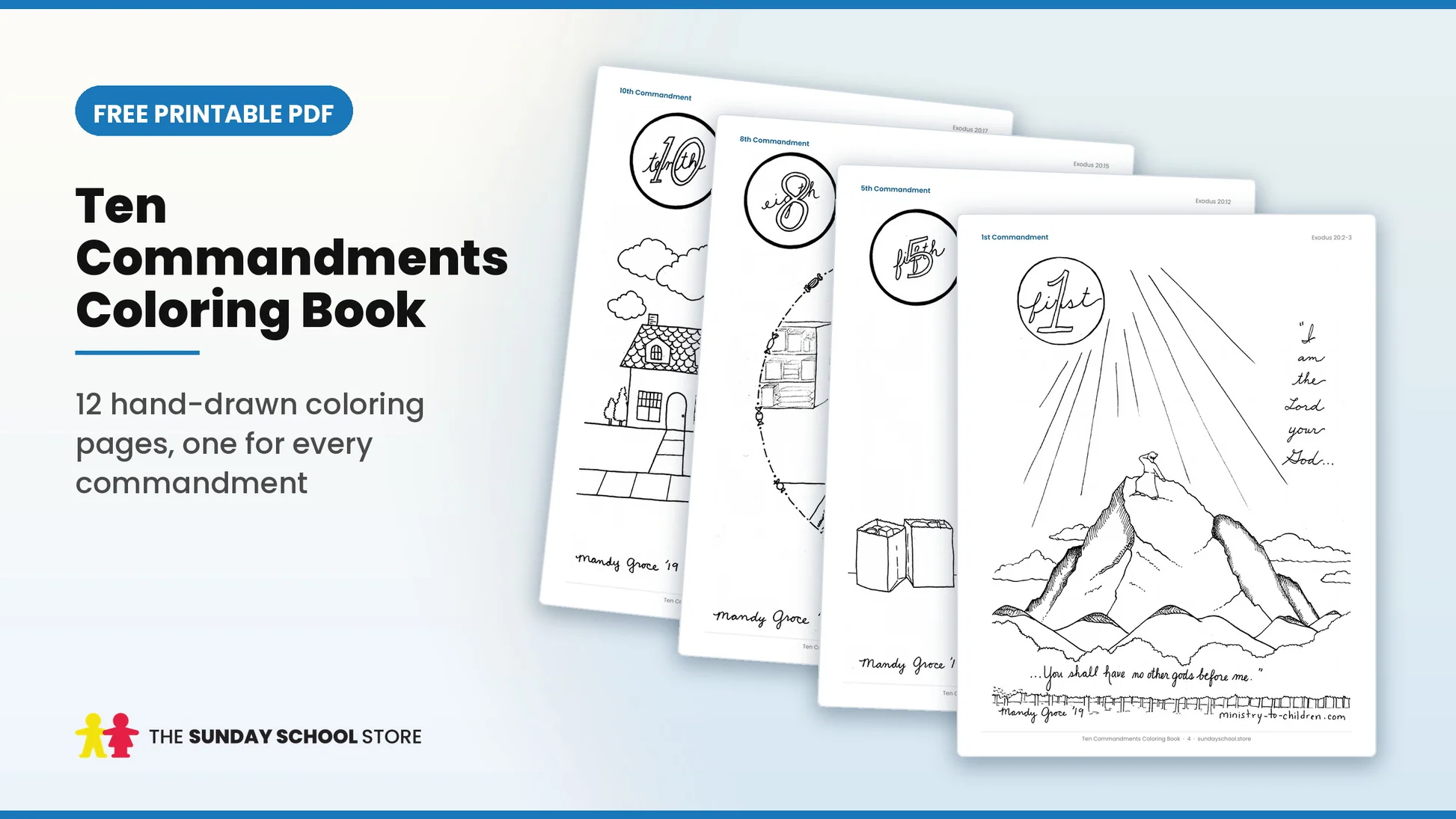 Ten Commandments Coloring Book Free Printable
