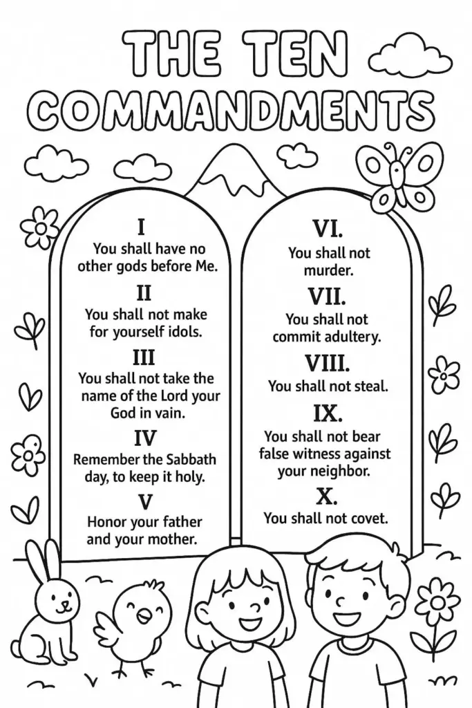 Ten Commandments Bible Study Worksheet For Beginners Free Printable Pdf ...