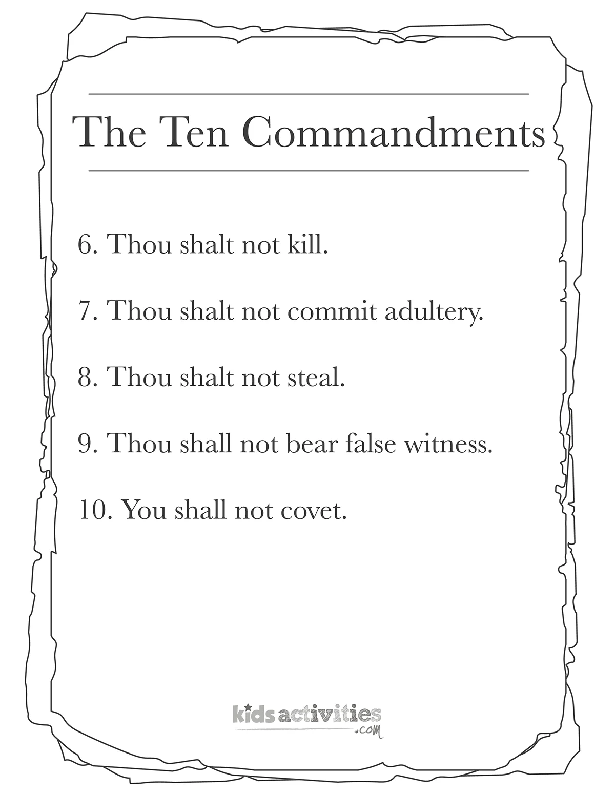 Ten Commandments Printable