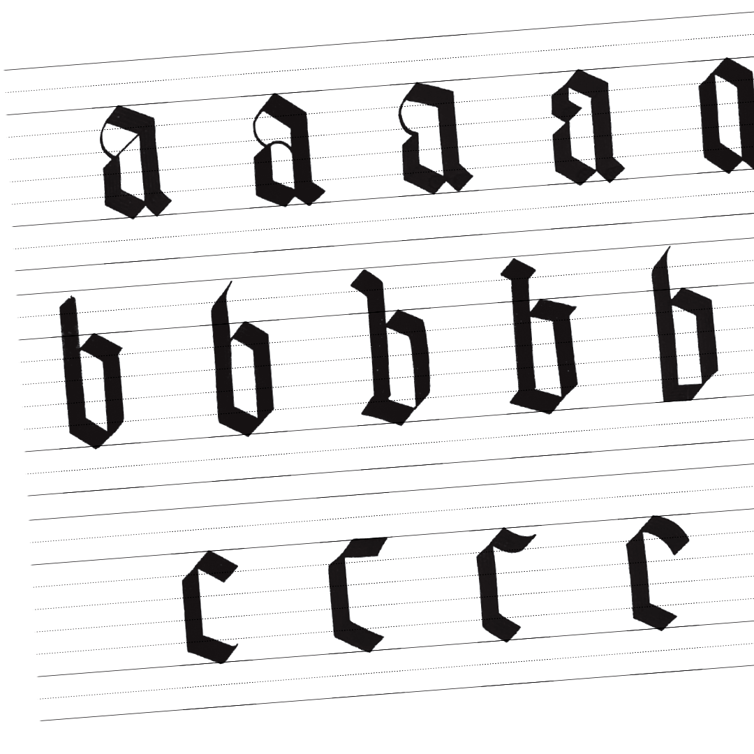 Textura Calligraphy Practice Sheets