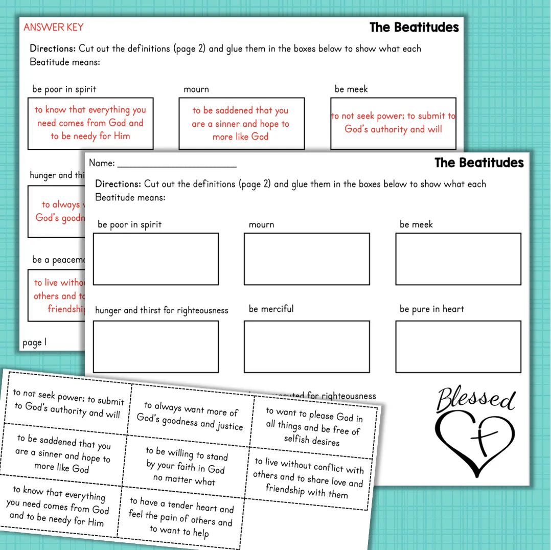 The Beatitudes Bible Verse Posters Bulletin Board Mini Posters And Worksheets