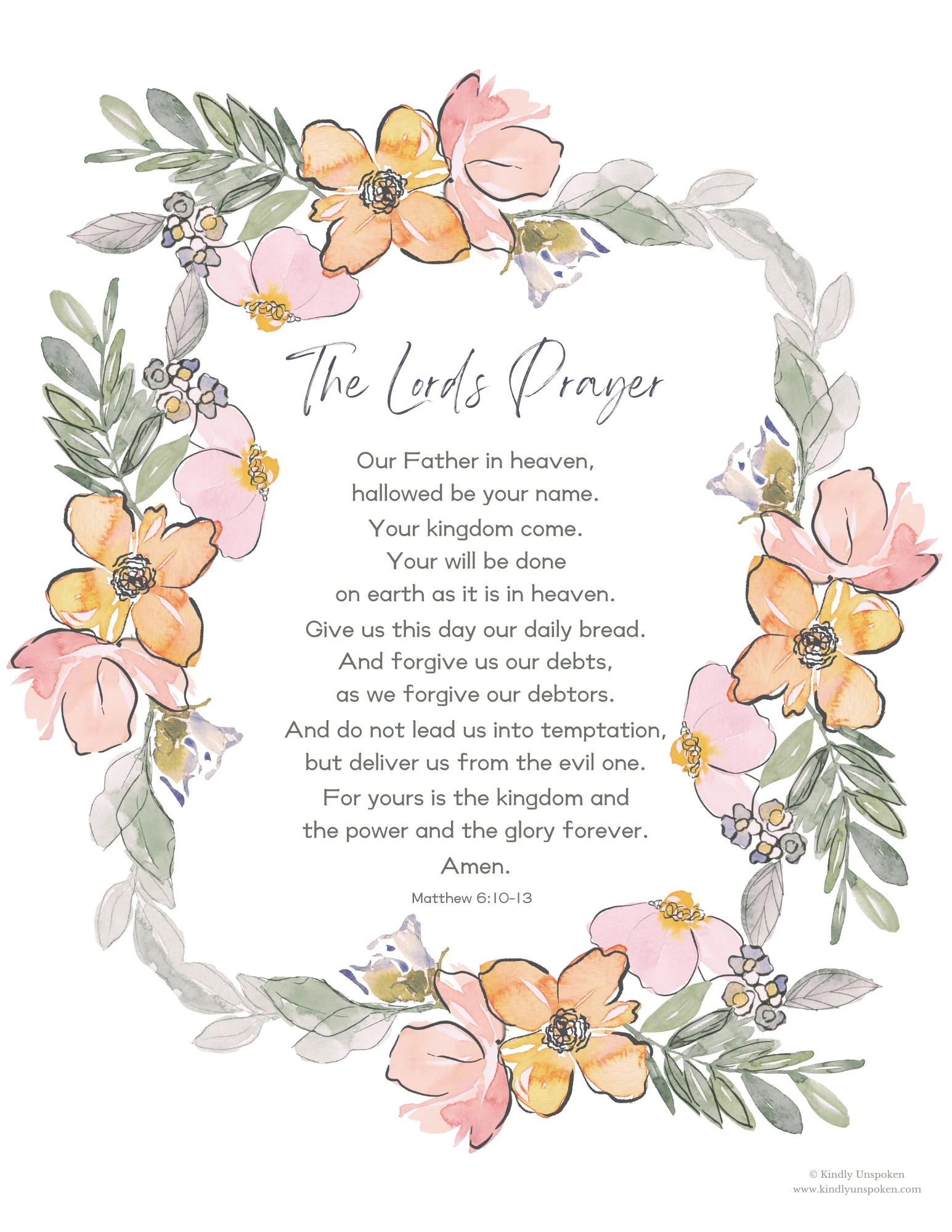 The Lords Prayer Printable Pdf