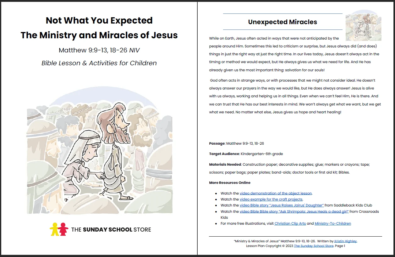 The Ministry And Miracles Of Jesus Lesson