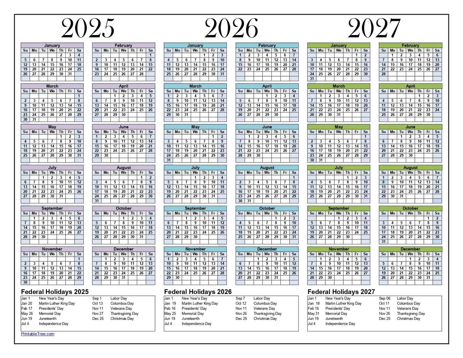 Three Year Calendars Templates 2025 2026 2027 Three Year Calendars Templates 2025 2026 2027