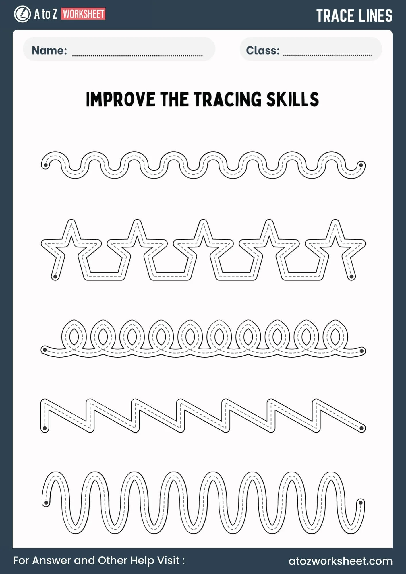 Tracing Lines Worksheets