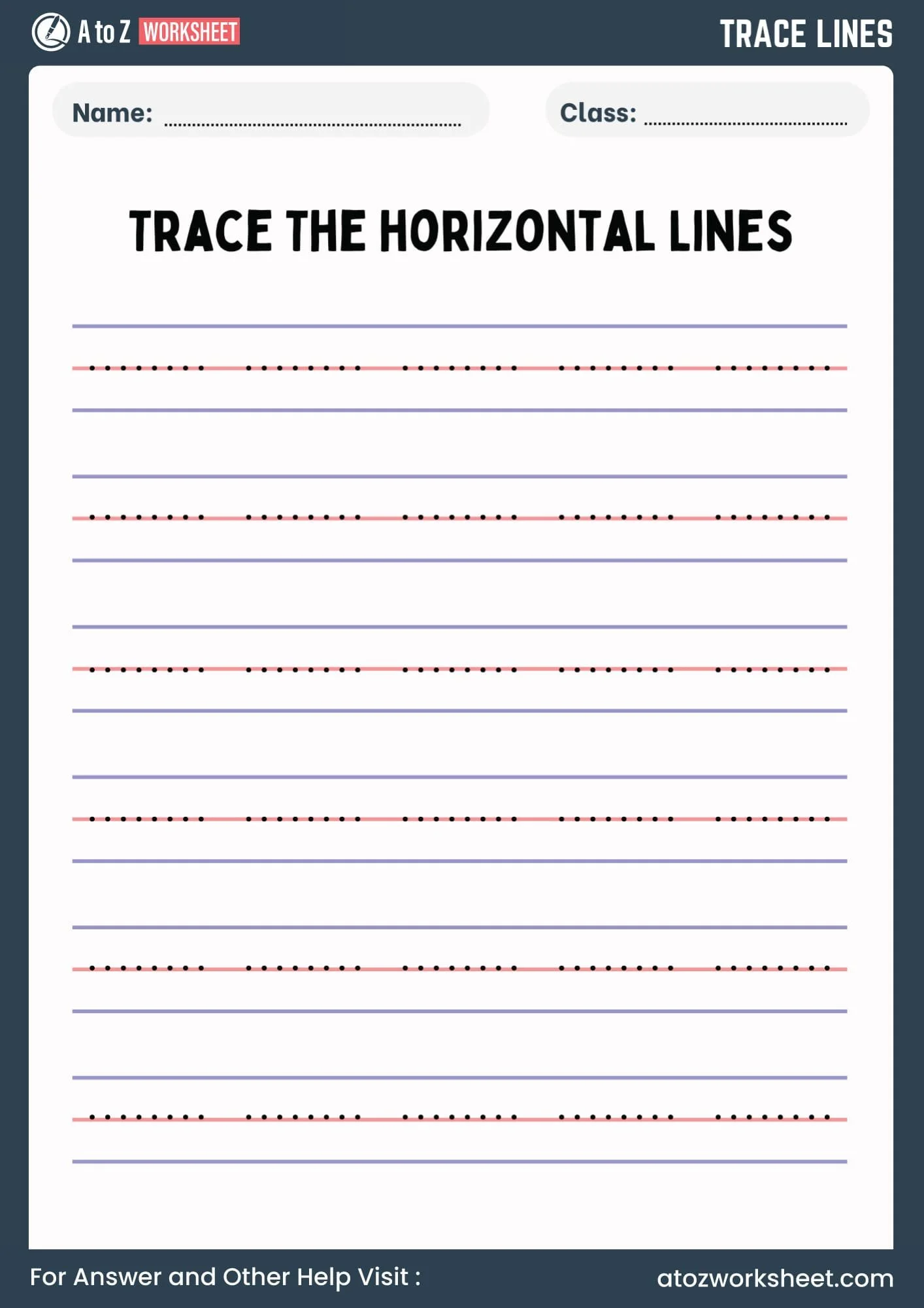 Tracing Lines Worksheets