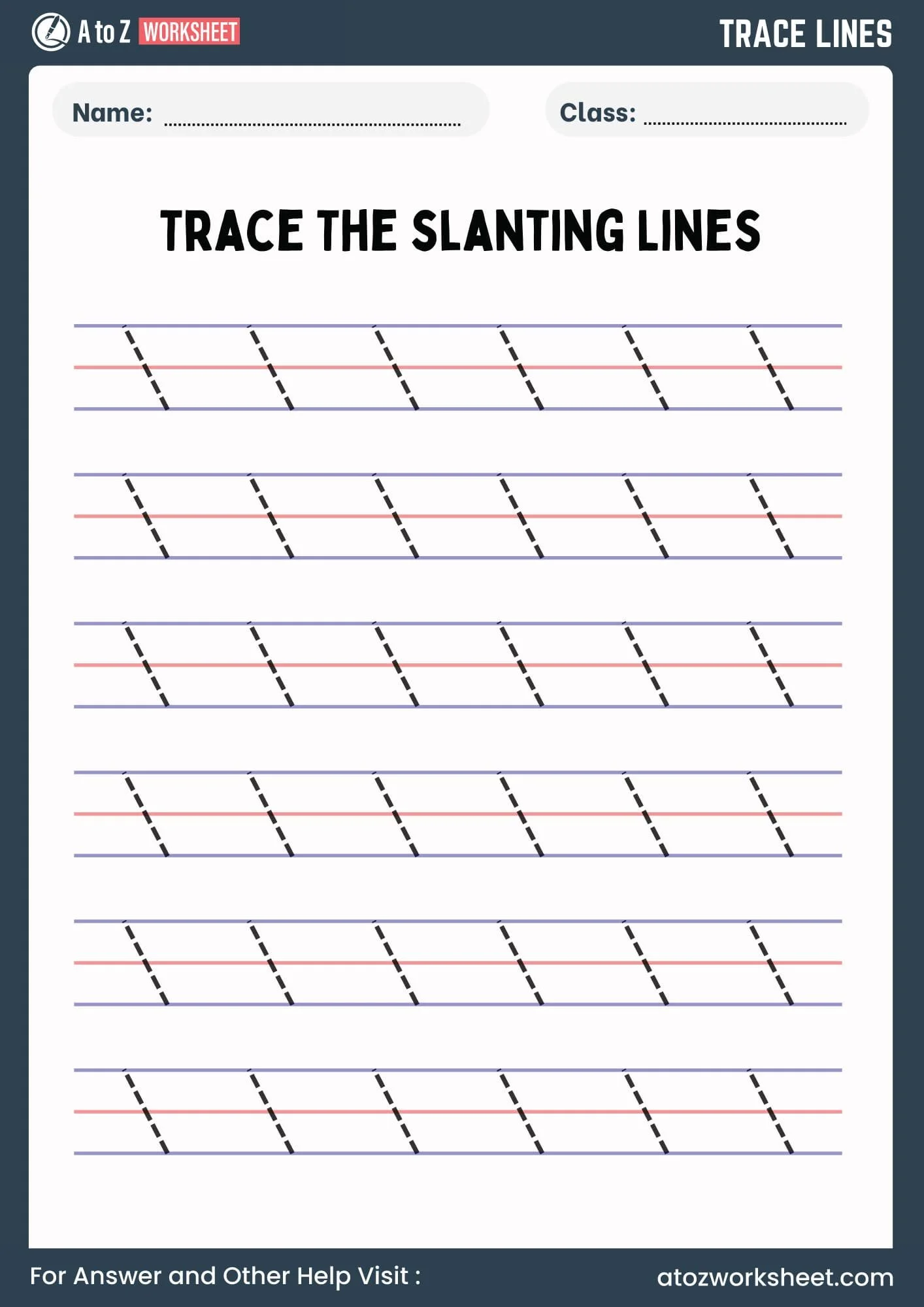 Tracing Lines Worksheets