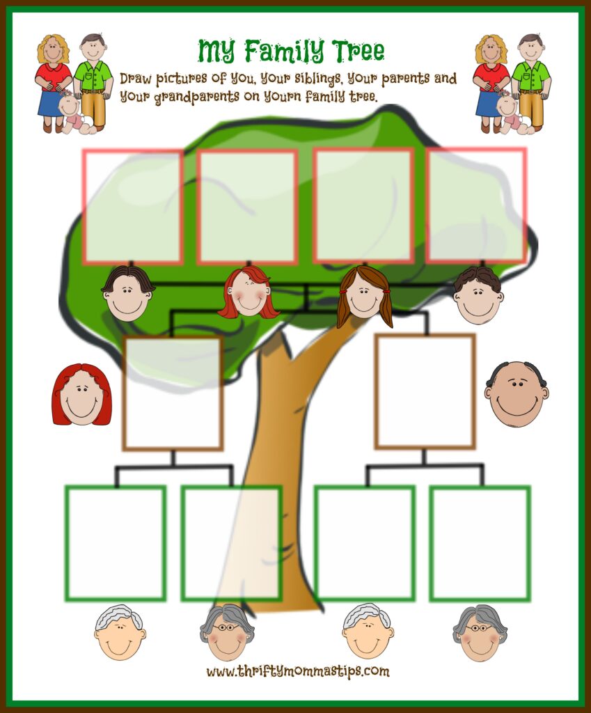 Traditional Family Tree Printable Family Day