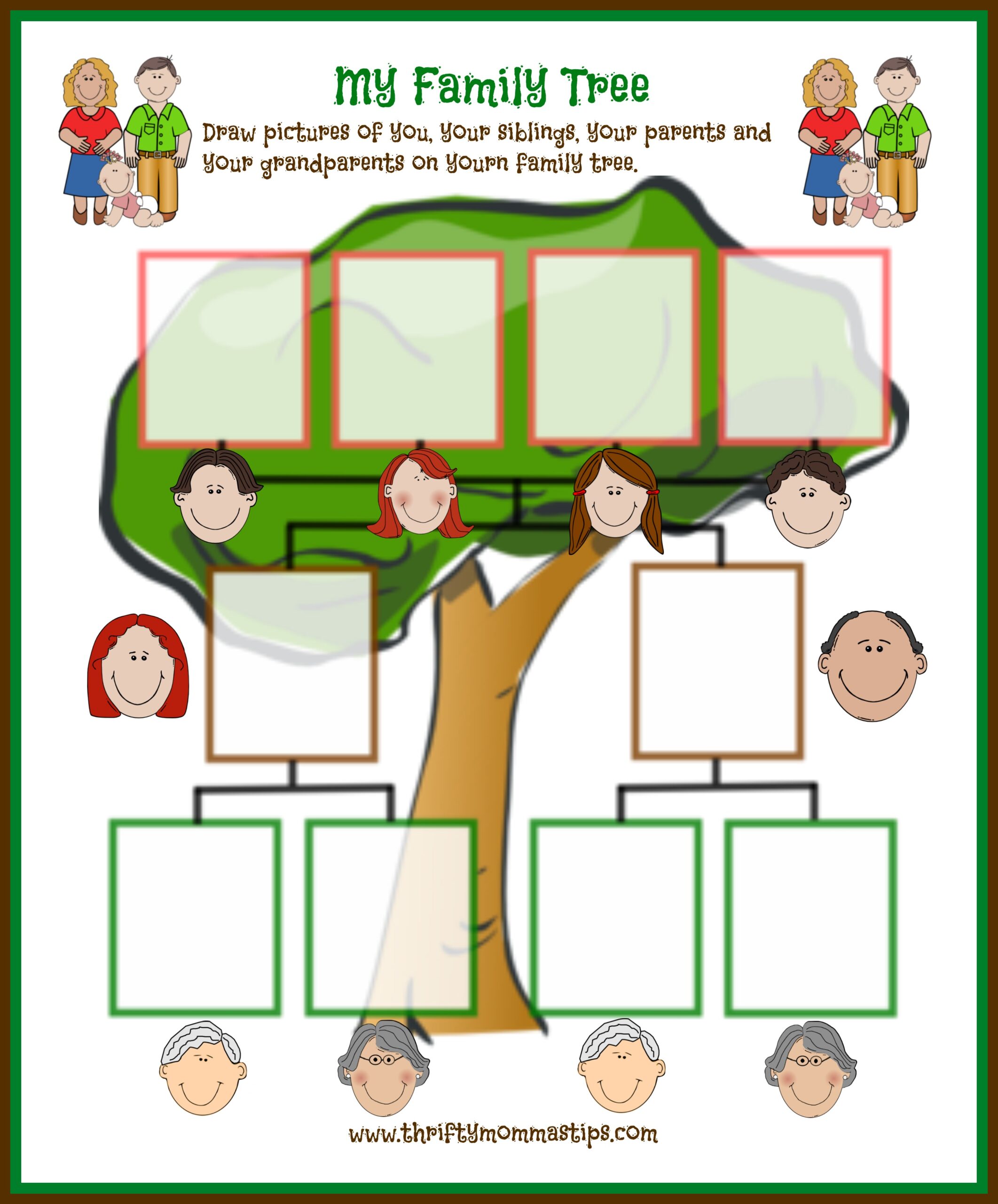 Traditional Family Tree Printable Family Day
